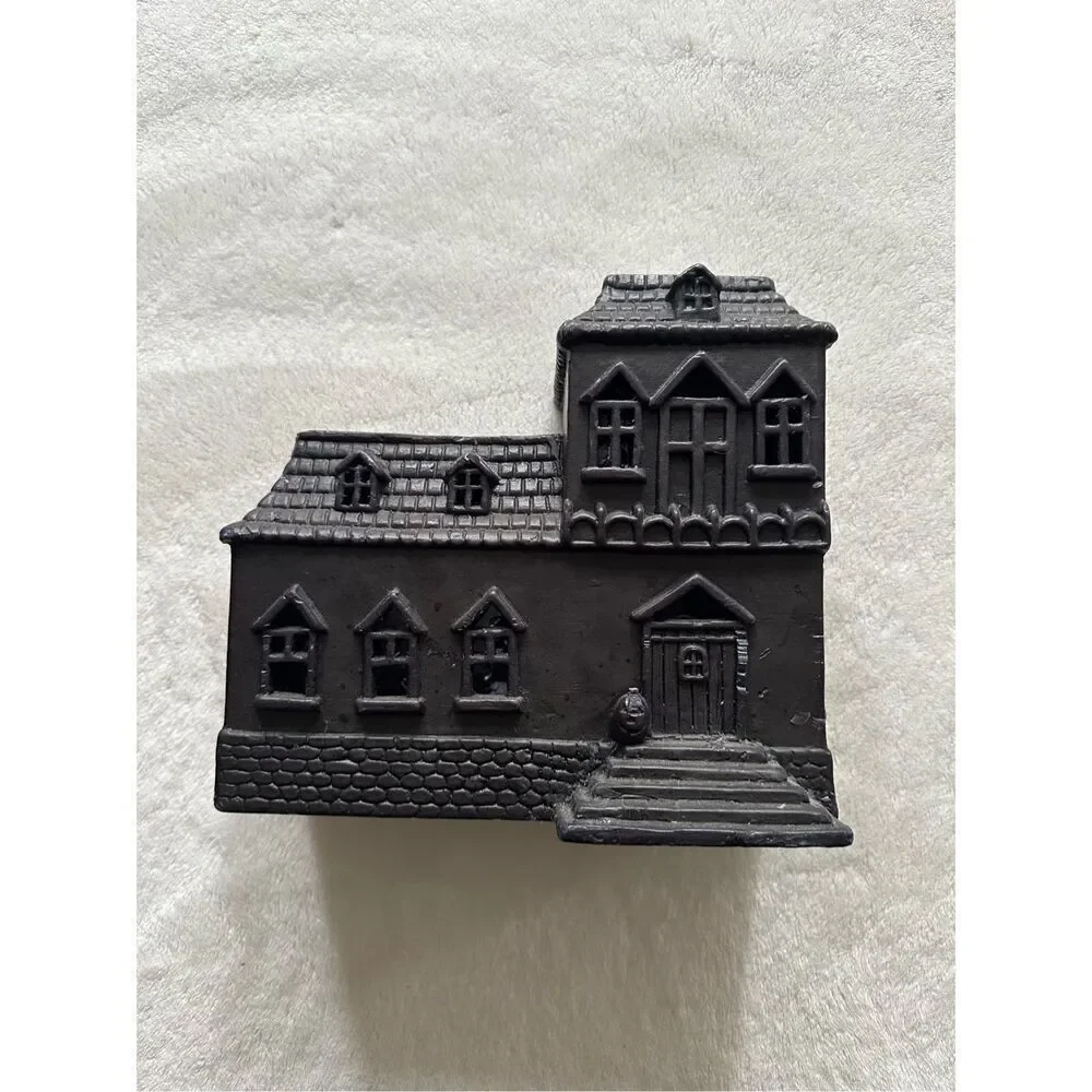 Black Decorative Ceramic House Figurine - Home Accents